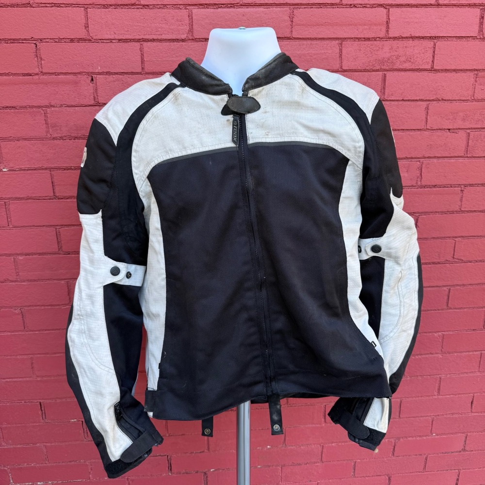 Reax Motorcycle Riding Jacket Mens Large Black‎ Mesh Textile Armor Protective